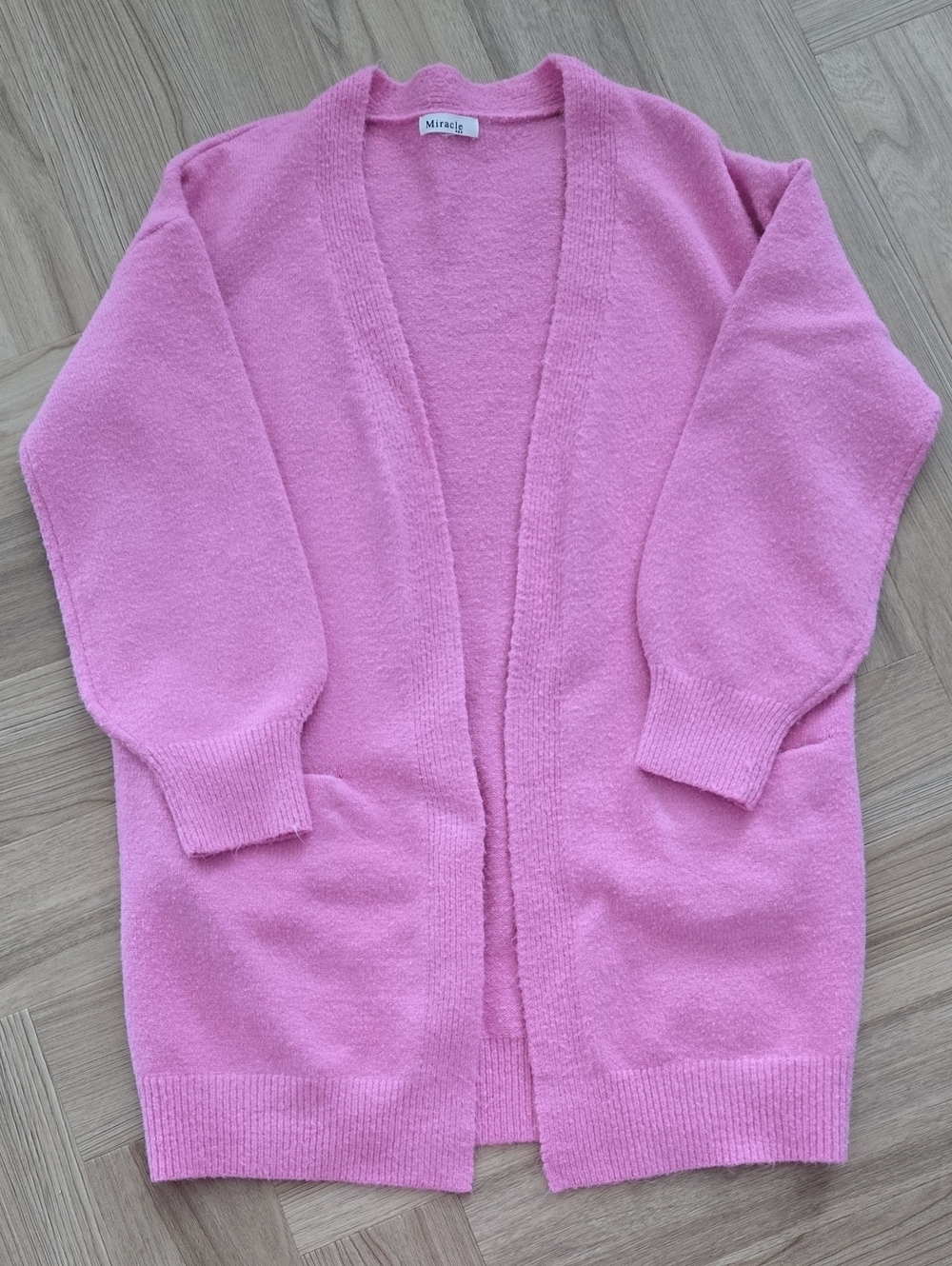 Miracle Pink Open-Front Women's Cardigan Sweater Small/Medium No Size Tag
